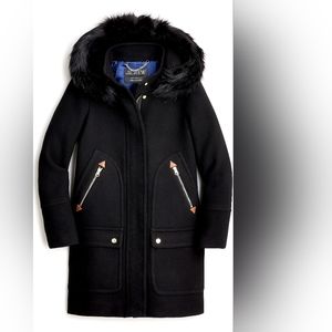 J Crew ladies Petite chateau parka in Italian stadium-cloth wool